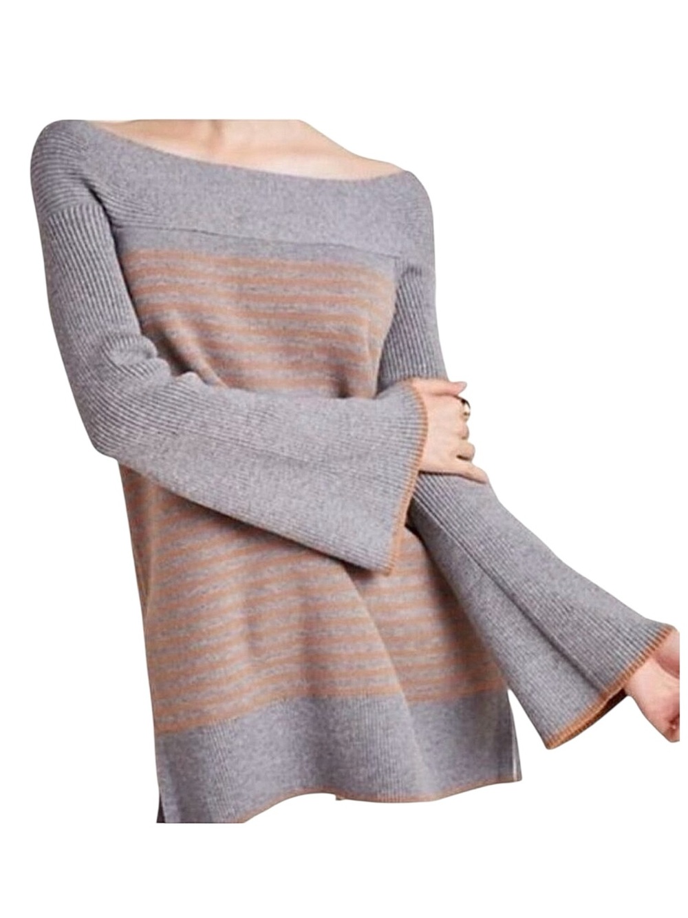 Anthropologie Elise Off Shoulder Tunic Sweater Size XS